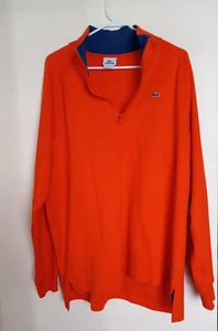 Men's Lacoste Orange No Pocket Mock Neck Sweatshirt Sz 8 - Picture 1 of 3