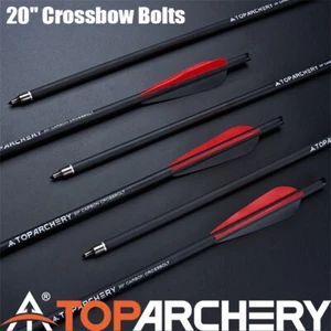 TOPARCHERY 12 PACK 20" Carbon Bolts Arrows Bolts OD8.8 for Outdoor Hunting Bolts - Picture 1 of 24