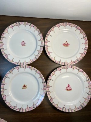 Juego de 8 ~ Platos de Postre Crabtree & Evelyn "ROSANNA" Sweet Shop ~ 8 1/4" Excelente Foto 1 de 4