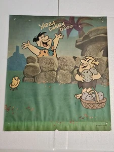 Póster de fondo de máquina expendedora de huevos de la suerte Fred Flintstone de colección 24 X 21 RARO - Imagen 1 de 10