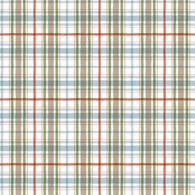 Santa's Tree Farm Plaid Snowy White  CD16453 100%Cotton Fabric by the half yard - Image 1 of 4