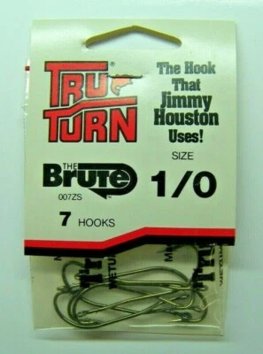 TRU TURN BRUTE BASS WORM HOOKS SIZE 1/0  #007ZS  7 PACK - Image 1 of 4