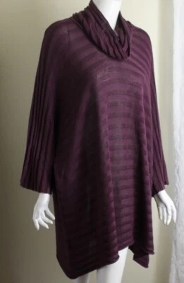Precioso Suéter Túnica Tejido Lino Capucha Monje Uva + 32" Largo Eskandar O/S 32" Foto 1 de 4