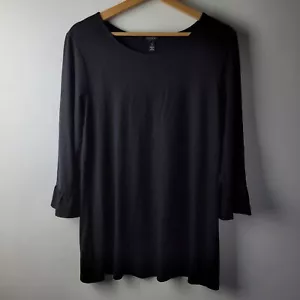 Long Tall Sally Women Size S Black Stretch Top Long Sleeve Basic Casual Smart - Picture 1 of 10