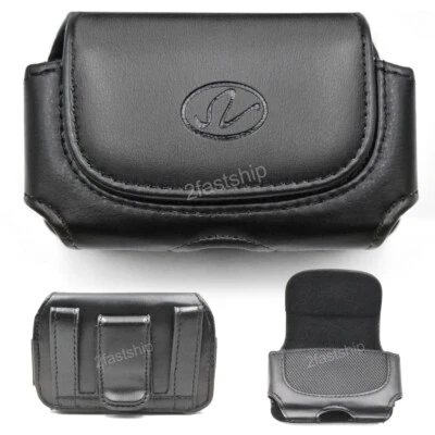 Extra Small Universal Cell Phone Leather Case Holster Pouch w. Belt Clip & Loop - Image 1 of 4
