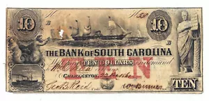 1860 Bank of South Carolina, Charleston - $10 Note No.550 Sh372 D05274 - Picture 1 of 2