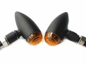 BULLET TURN SIGNALS FOR HARLEY DYNA SPORTSTER BOBBER CHOOPER CRUISER CAFE RACER - Picture 1 of 11