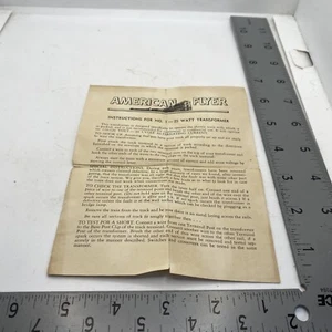 INSTRUCCIONES DEL TRANSFORMADOR ORIGINAL AMERICAN FLYER #M2668 # 1 25 VATIOS 32-1008A - Imagen 1 de 2