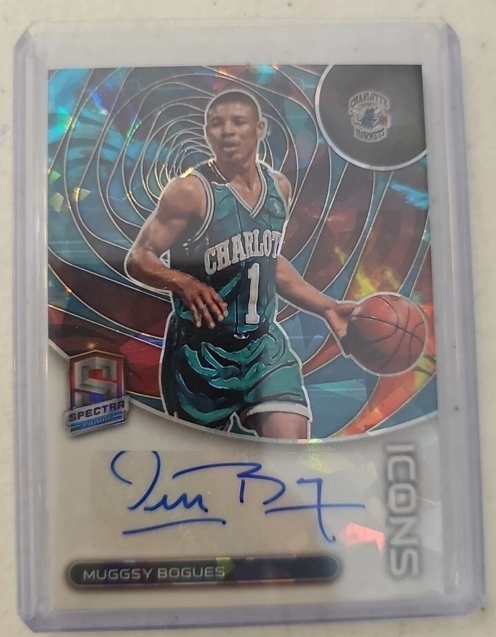 2022-23 MUGGSY BOGUES 19/49 AUTO PANINI SPECTRA ICONS ICE CRACKED AUTOGRAPHS 🔥