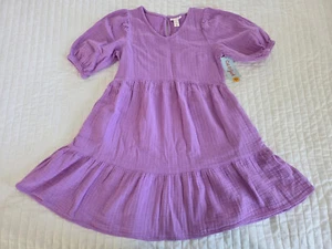 NWT Girls Size Large 10/12 Cat & Jack Purple Cotton Dress - Picture 1 of 18
