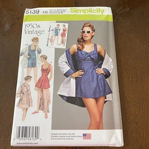 Simplicity Sewing Pattern 8139 Misses Bathing Dress and Beach Coat Size 6-14 - Picture 1 of 3