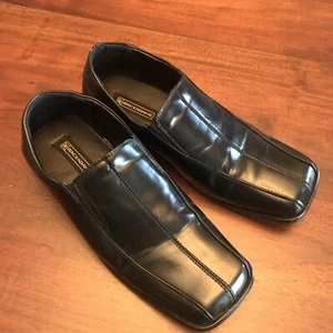 Stacy Adams schwarz Gr. 7M Leder Herrenschuhe elegante eckige Zehenpartie Slipper - Bild 1 von 9