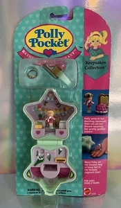 Vintage Polly Pocket Baden SCHÖNHEITSWETTBEWERB Ring Etui kompaktes Spielset NEU MOC - Bild 1 von 4