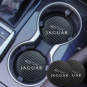 2 Pcs Carbon Fiber Texture Car Cup Holder Coaster Anti-slip Mat for Car HOT - Imagen 1 de 5