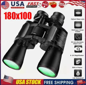 High Power 180x100 Military Binoculars BAK4 Optics Waterproof Camping Day&Night - Picture 1 of 15
