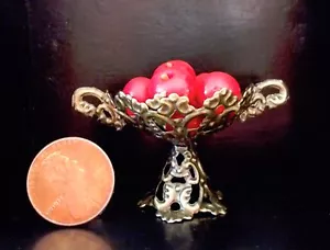 New! 1:12 Scale Ornate OOAK Dollhouse Miniature Bowl wRealistic Apple Fruit $59 - Picture 1 of 5