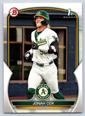 JONAH COX  A's  RC 1st card   2023 BOWMAN DRAFT #BD-135 - Image 1 of 2