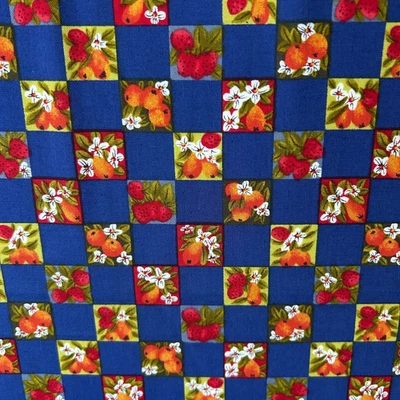 The Alexander Henry Collection Fabric Checkered Square Strawberry Orange Read - Image 1 of 4