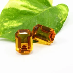 Par de piedras preciosas sueltas citrino natural octágono corte facetado 39,03 quilates para joyería - Imagen 1 de 9