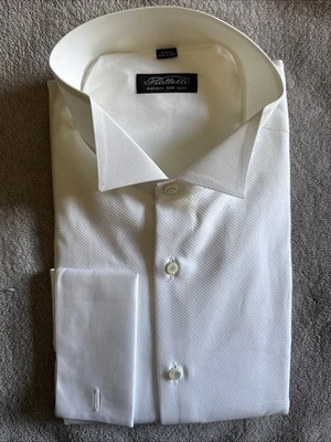 Piattelli 16.5 XL White Cotton Long Sleeve Formal Dress Shirt - Image 1 of 4