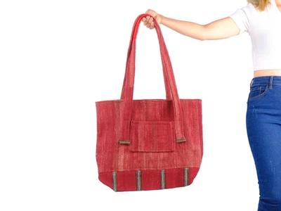 Bolso de Hombro Étnico Hippie Vintage Cartera de Playa Bolso Hecho a Mano en Patrón Turco Foto 1 de 4