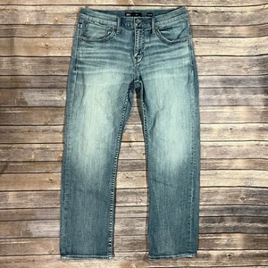 Pantalones de mezclilla elásticos con hebilla BKE Jake 34x32 para hombre azules puntada gruesa - Imagen 1 de 11