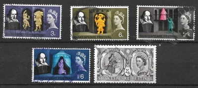 GB 1964 SG646-50 SHAKESPEARE FESTIVAL, VERY GOOD USED. - Image 1 of 2
