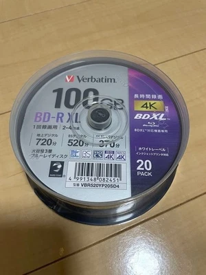 Verbatim Blu-ray Disc 20 Spindle 100GB 4X Speed BD-R XL Printable VBR520YP20SD4 - Image 1 of 3
