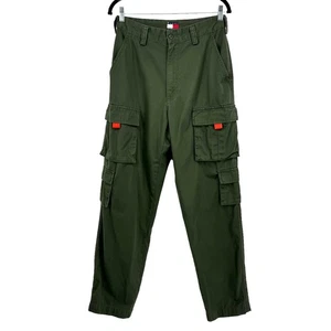 Pantalones cargo Tommy Hilfiger vintage años 00 Y2K verde 30x32 *entrepierna real 31" - Imagen 1 de 12