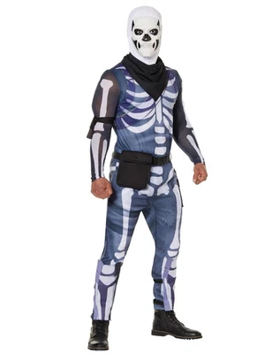 Brand New! Mens Fun World Fortnite Skull Trooper Adult Halloween Costume - Small - Image 1 of 2
