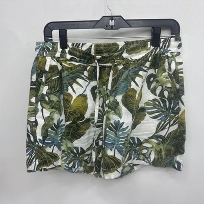Pantalones Cortos Tommy Bahama Lino Transpirables Verde Estampado de Hojas Tropicales Talla S/p Foto 1 de 4