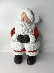 Statuina Babbo Natale vintage in ceramica 14” dipinta a mano stampo Atlantic - Foto 1 di 9