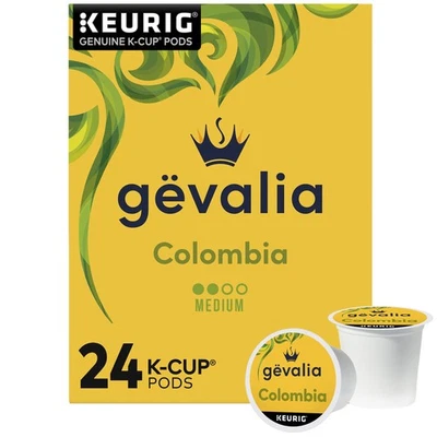 Cápsulas de café K-Cup tostadas medianas Gevalia Colombia (caja de 24 ct) Foto 1 de 4