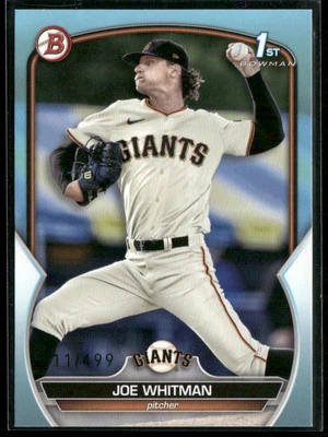 2023 Bowman Draft Joe Whitman Sky Blue #/499 San Francisco Giants - Image 1 of 2
