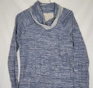 Aventura Clothing Womens Sz Sweater Tunic Blue Gray Heather Long Sleeve Cowl - Picture 1 of 6