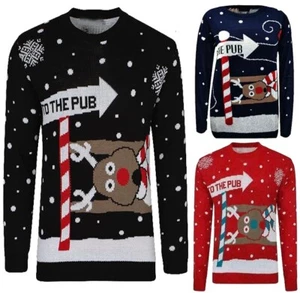 Mujeres Cuello Redondo Para El Pub Reno Tejido Navidad Jersey Navidad Suéter Top - Imagen 1 de 4
