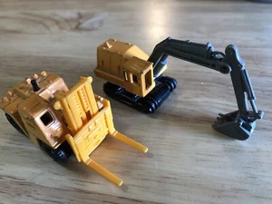 Tomica Heavy Equipment Lot Of 2Toyota Fork Lift #12 & Backhoe #9, Vintage Japan - Picture 1 of 5