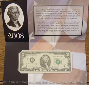 $2 NEW YORK SINGLE NOTE SOLD OUT AT BEP #B 20089046D - Picture 1 of 3