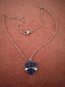 Blue MUSIC love heart fashion necklace, Friend Teacher Heart Pendent jewellery