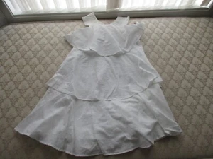 NWT Catimini Girls' Sweet Ruffles Fully Lined Sleeveless White City Dress, Sz 10 - Picture 1 of 8