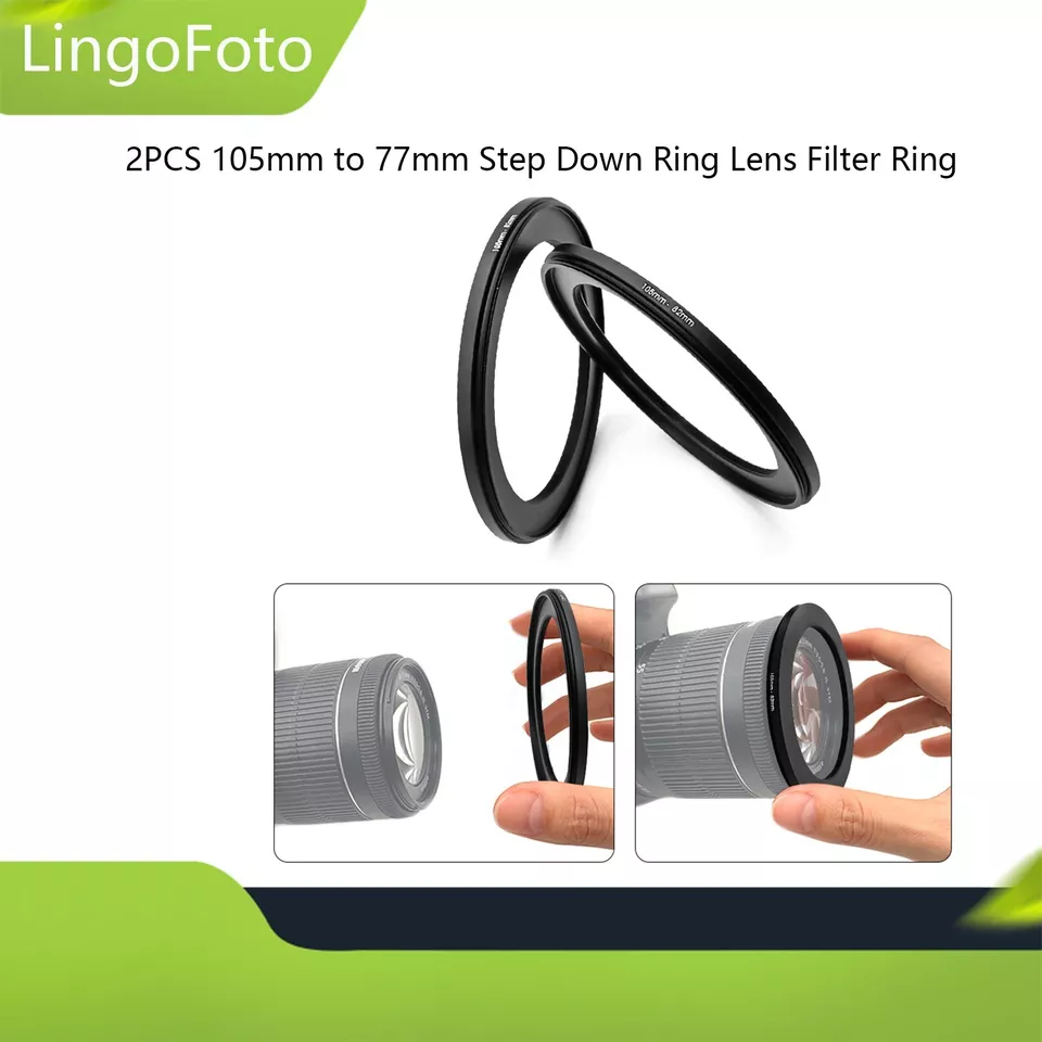 Anillo reductor 2X 105 mm a 77 mm Anillo de filtro de lente para lente DSLR ND UV CPL Filtro Foto 1 de 4