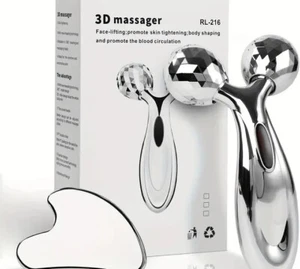 3DFace Roller Body Massager + Stainless Steel Gua Sha, Face Lifting Shaping - Picture 1 of 6