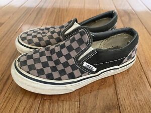 Toddler Boy Kids VANS Brown Checkered Shoes Size 12.5