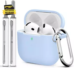 For Airpods 4Th Case Cover, Soft Silicone Case with Cleaner Kit, Keychain, Full - Picture 1 of 6