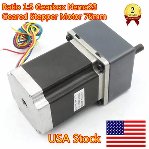 Ratio 1:5 Gearbox Geared Nema23 Stepper Motor 850oz-in L76mm 3A Reduction Motor - Picture 1 of 6