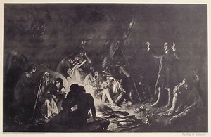 Listed PAFA Artist Christian Schussele Old Lithograph Print Power Of The Gospel! - Picture 1 of 12
