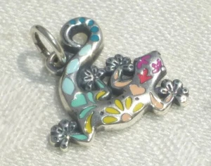 Signed James Avery Enamel Festive Gecko Lizard Charm Great design - Picture 1 of 5
