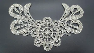 Wedding Rhinestone applique, Diamante Applique, Bridal-Party Dress Applique - Picture 1 of 2