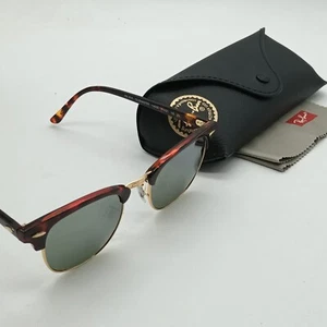 Ray Ban Used Ladies / Gents Sunglasses Clubmaster Mirrored Silver & Gold RB3016 - Picture 1 of 13