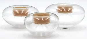 Juego de 3 candelabros flotadores de burbujas de vidrio PARTYLITE sin usar P7238 NOS - Imagen 1 de 6